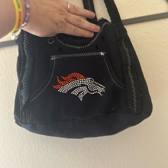 Little Earth Denver Broncos Black Embellished Women's Sweatshirt Bag - Picture 1 of 6